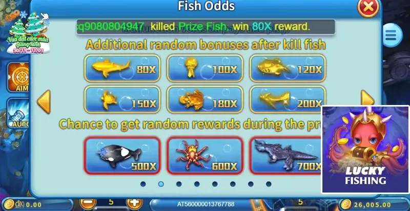 Kiểm soát cuộc chơi tại Lucky Fishing